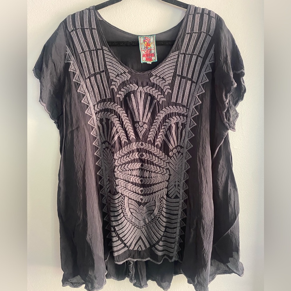 Johnny Was - semi sheer short sleeve